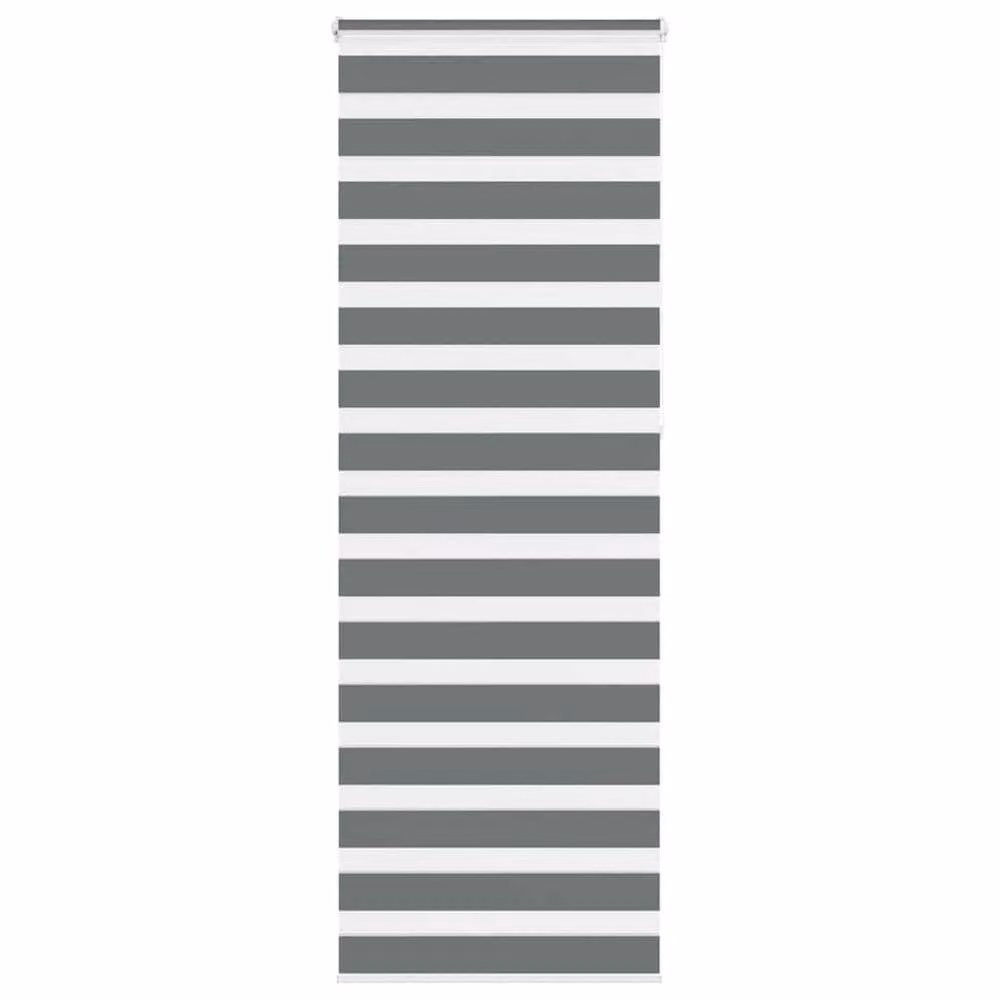 Berkfield Home Zebra Blind in Dark Grey, W: 80 cm, H: 230 cm, Polyester Fabric – 2