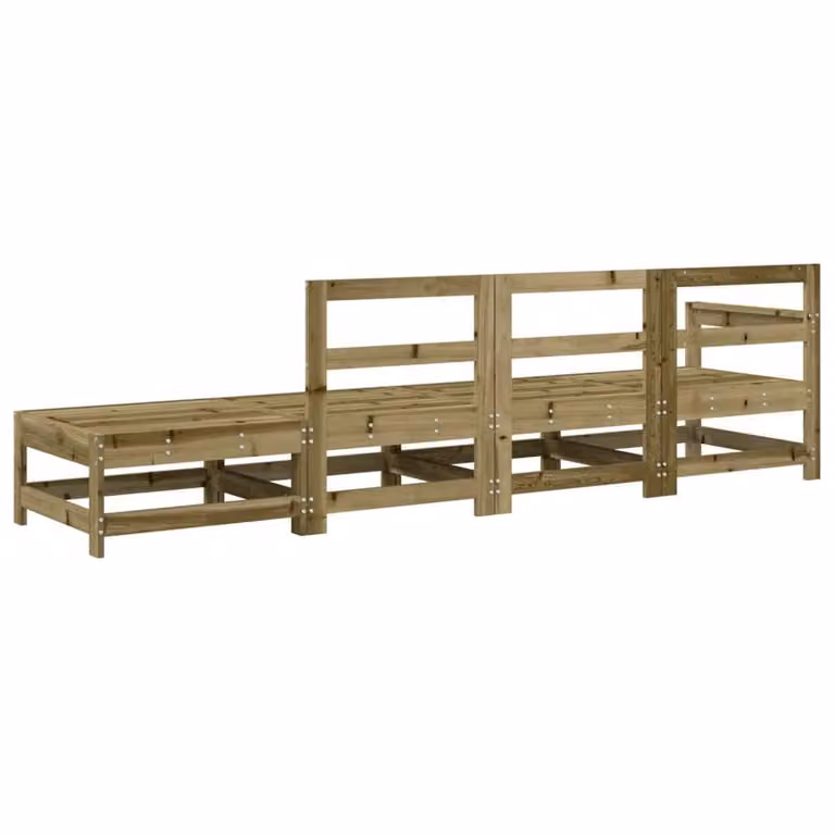 Berkfield Home 4 Piece Brown Pine Garden Lounge Set