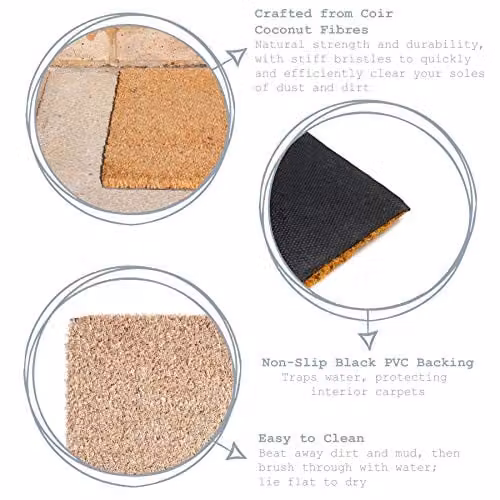 Nicola Spring Striped Coir Door Mat, Multicolour, W: 90 cm, D: 60 cm – 3