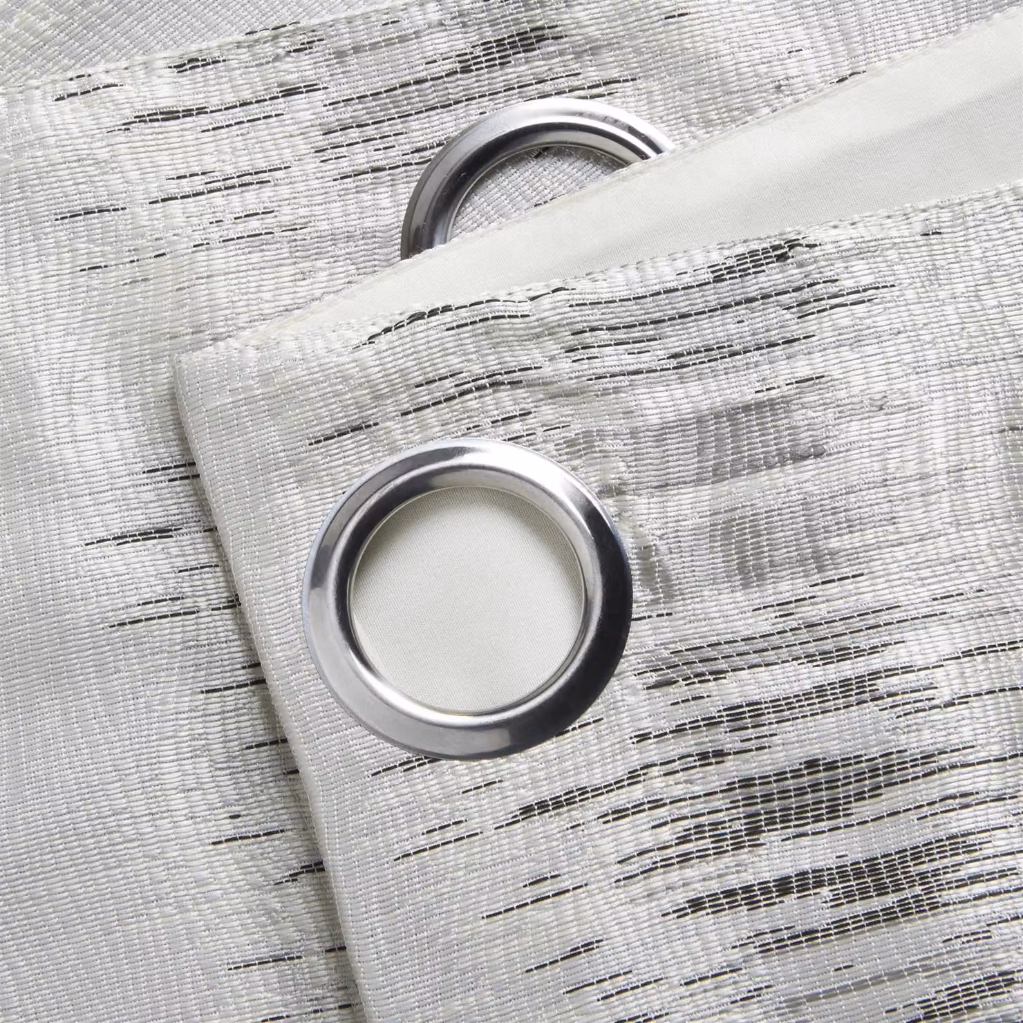 Alan Symonds Reflections Silver Thermal Insulating Ring Top Curtains, Width: 168 cm, Drop: 137 cm – 2