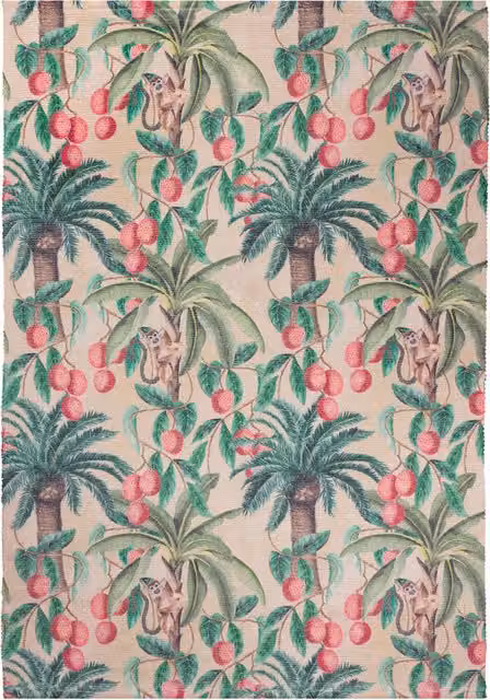 Make It A Home Monkey Palm Indoor-Outdoor Woven Rug in Yellow and Multicolour