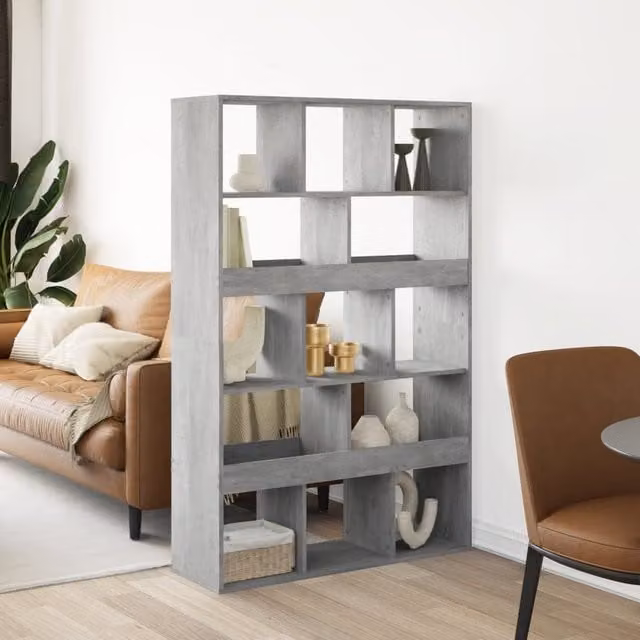 Berkfield Home Concrete Grey Room Divider in Engineered Wood W/D/H: 100 x 33 x 156.5 cm