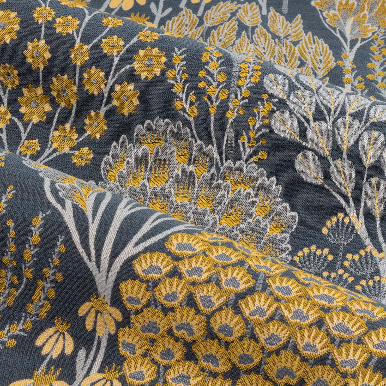 Wylder Ophelia Floral Blue Room Darkening Pencil Pleat Curtain Pair, Width: 229 cm, Drop: 229 cm – 5