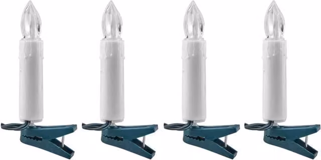 Samuel Alexander 12m Set of 50 White Taper Christmas Tree Candle Lights with Timer and Flicker Effect