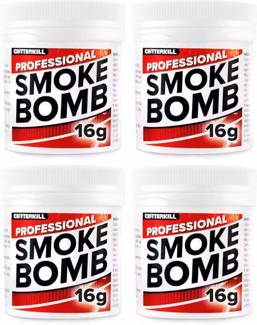 Critterkill Professional Insect Killer Smoke Bomb Fogger, 16g, Red and White