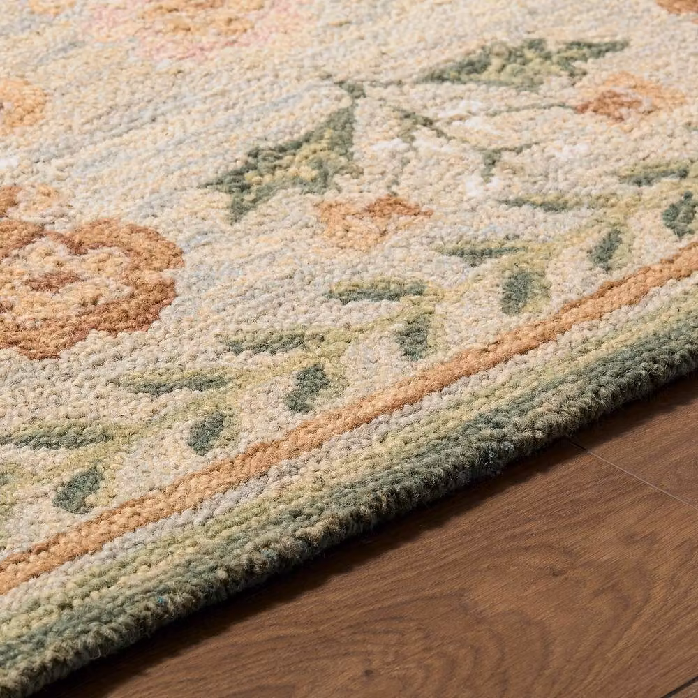 Livabliss Fairfax Hand Tufted Wool Floral Rug in Green, Beige and Pink, W: 200 cm, D: 275 cm – 3