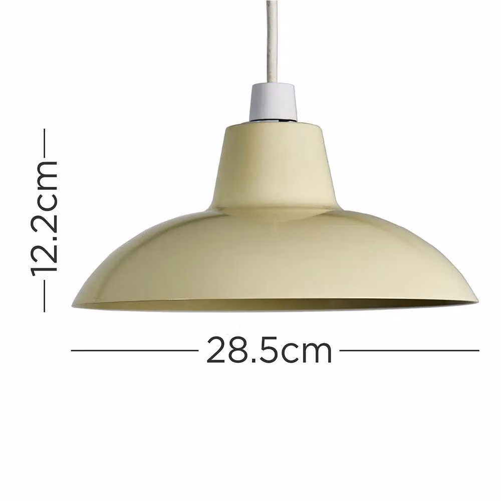 ValueLights Civic Modern Metal Dome Ceiling Pendant Shade in Cream and Beige with Warm White LED Bulb – 3