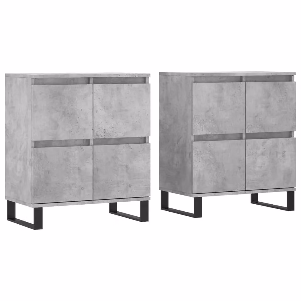 Berkfield Home Set of 2 Wall Mounted Sideboards in Concrete Grey Matt Engineered Wood – 2