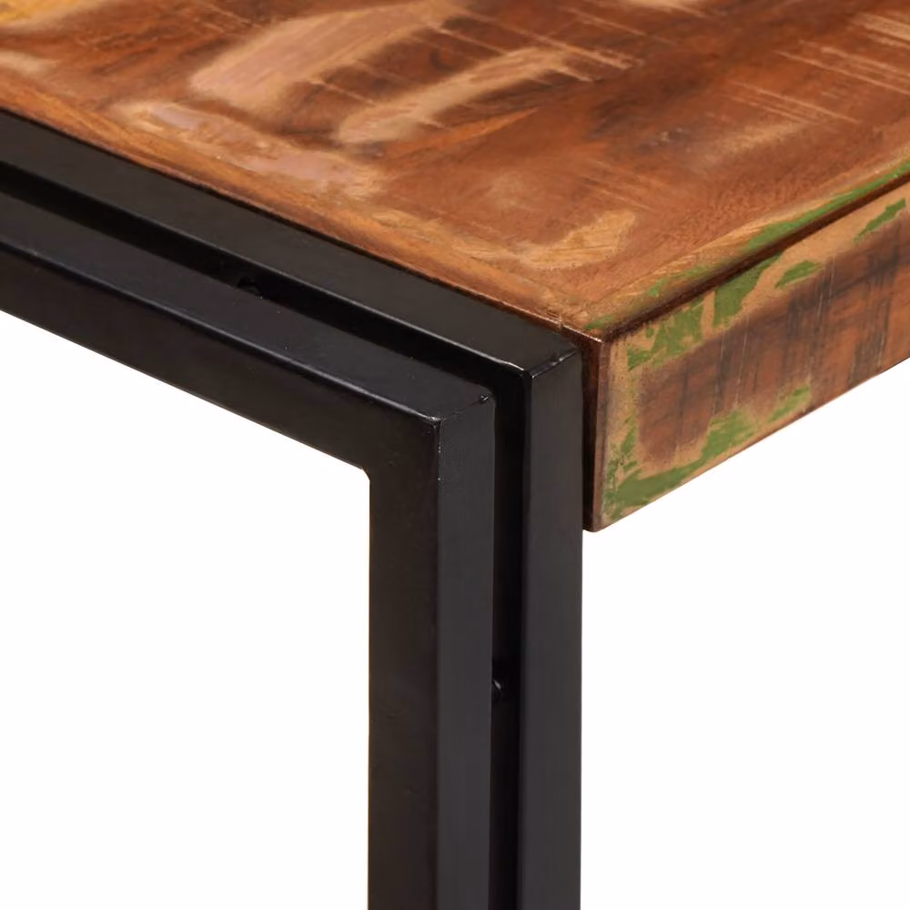 Berkfield Home Nesting Tables, 3 Pack, Brown Solid Reclaimed Wood and Metal – 4