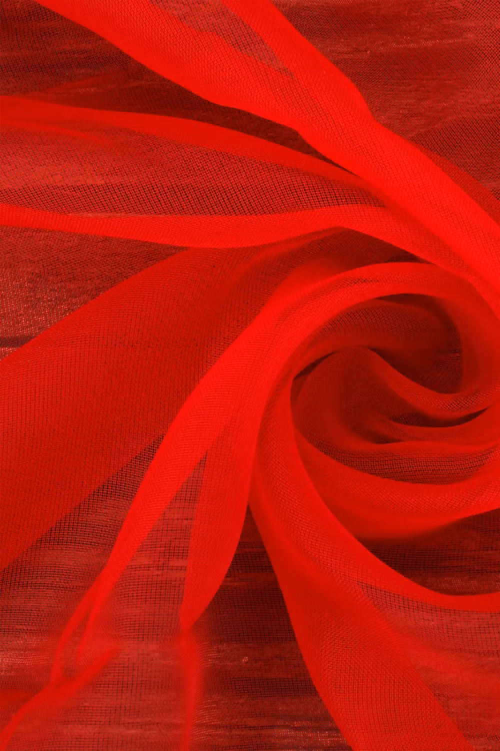 Neel Blue Semi-Transparent Voile Curtain Pair in Red, Width: 140 cm, Height: 220 cm – 2