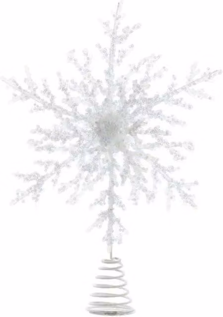 KDMD Snowflake Tree Topper, White, 2 Pack, Height: 35 cm