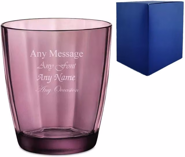 Uniqueful Personalised Engraved Purple Pulsar Whisky Tumbler Glass, 300ml