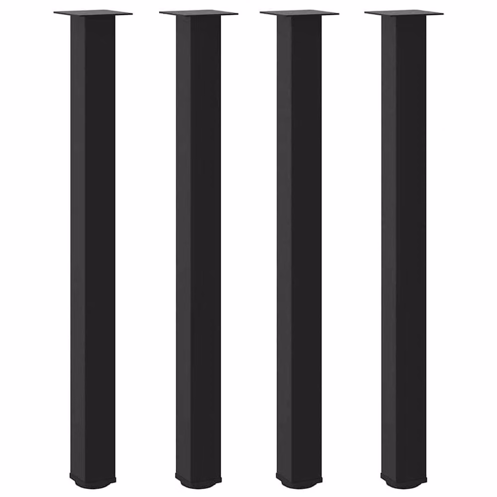 Berkfield Home Modern Coffee Table Legs, 4 Pieces, Black Matt Steel, Height: 110 cm – 2