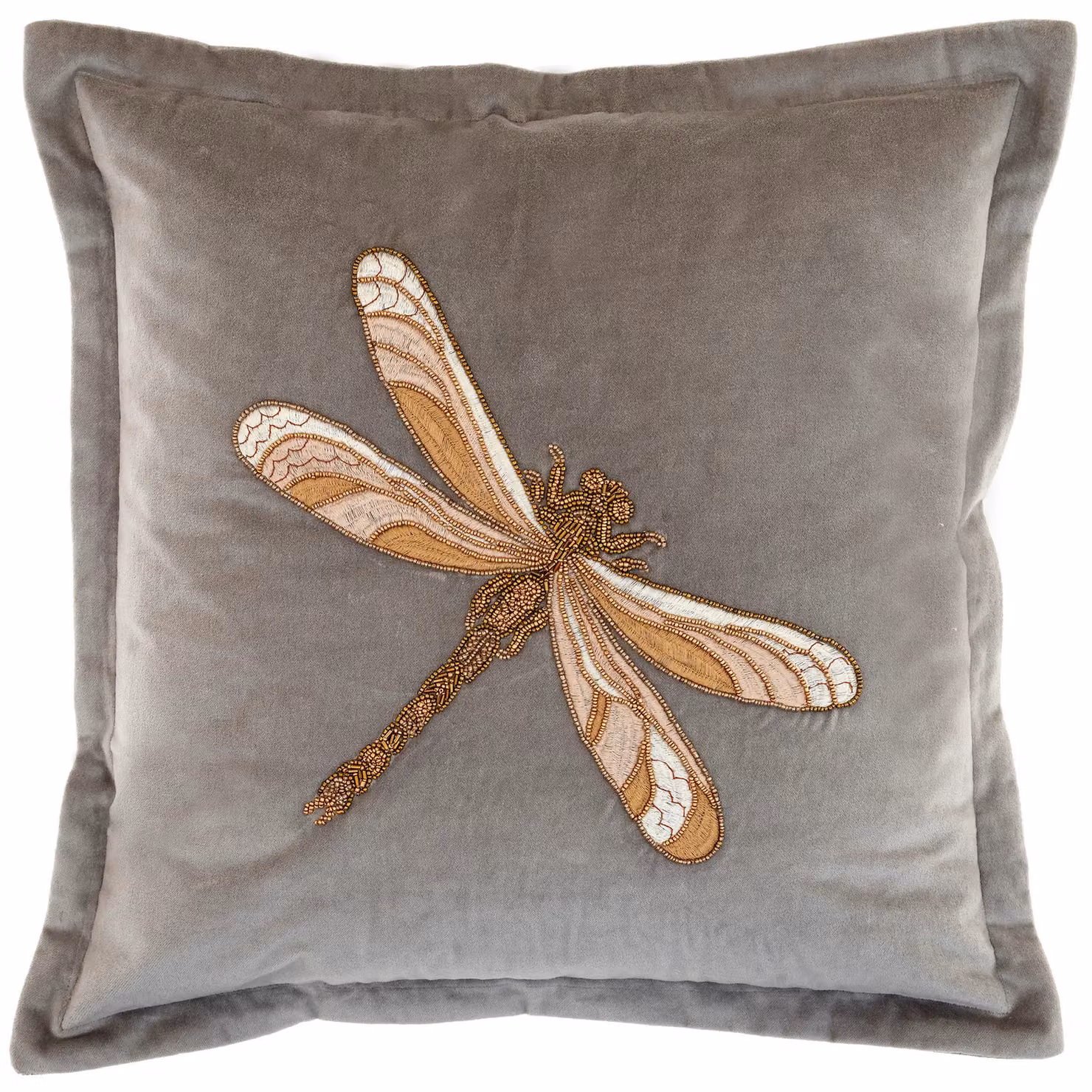 Voyage Maison Aria Grey Velvet Feather Filled Square Cushion W/D/H: 50 x 50 x 50 cm – 3
