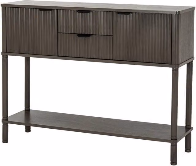 Lemon Pavilion Reed Collection 2 Drawer 2 Door Console Table, Brown, W: 106 cm, D: 30 cm, H: 80 cm – 1