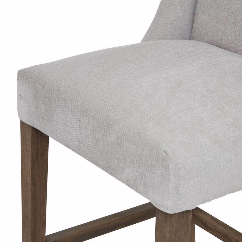 Lemon Pavilion Compton Bar Stool in Grey Wood and Fabric, W: 52 cm, D: 59 cm, H: 107 cm – 3