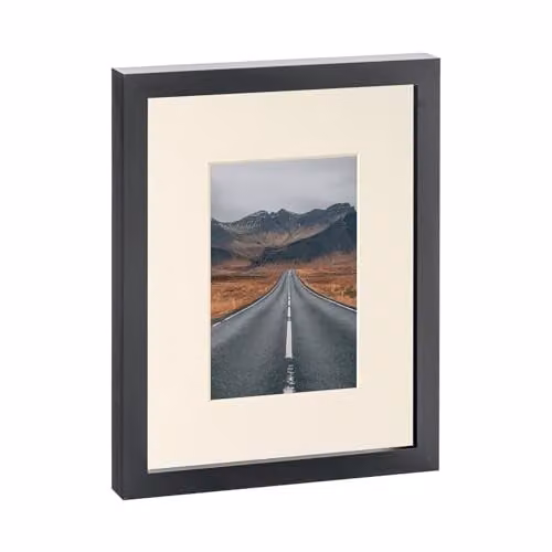 Nicola Spring Black Rectangular Single Photo Frame with Glass Aperture – 1
