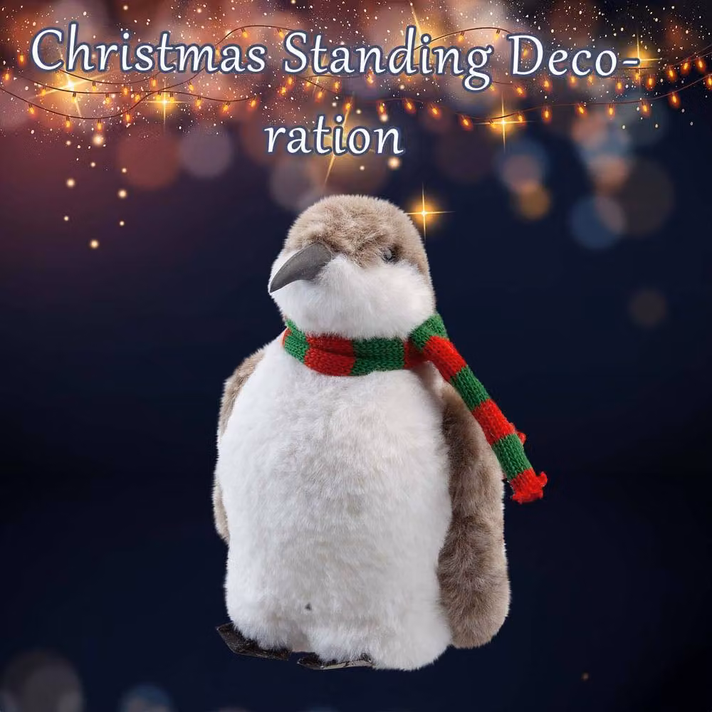 VFM e-Store Christmas Penguin Tabletop Decoration, White and Brown, W/H: 20 x 23 cm – 3