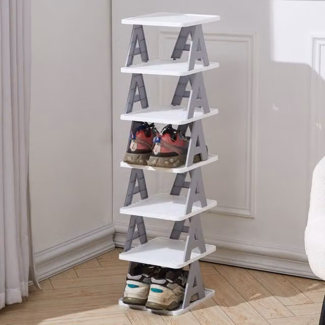 Living and Home 7-Tier Corner Vertical Shoe Rack in Grey