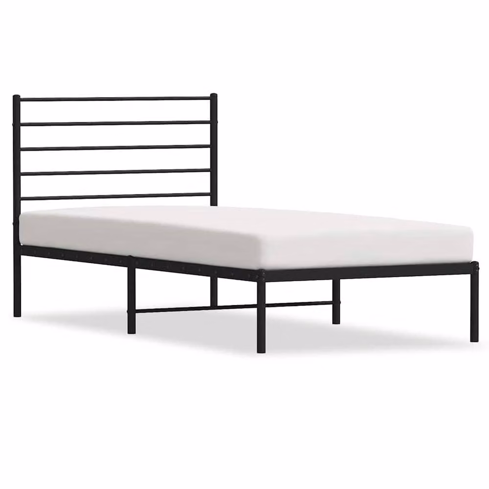 Berkfield Home Metal Bed Frame with Headboard in Black, W/D/H: 80 x 200 cm – 2