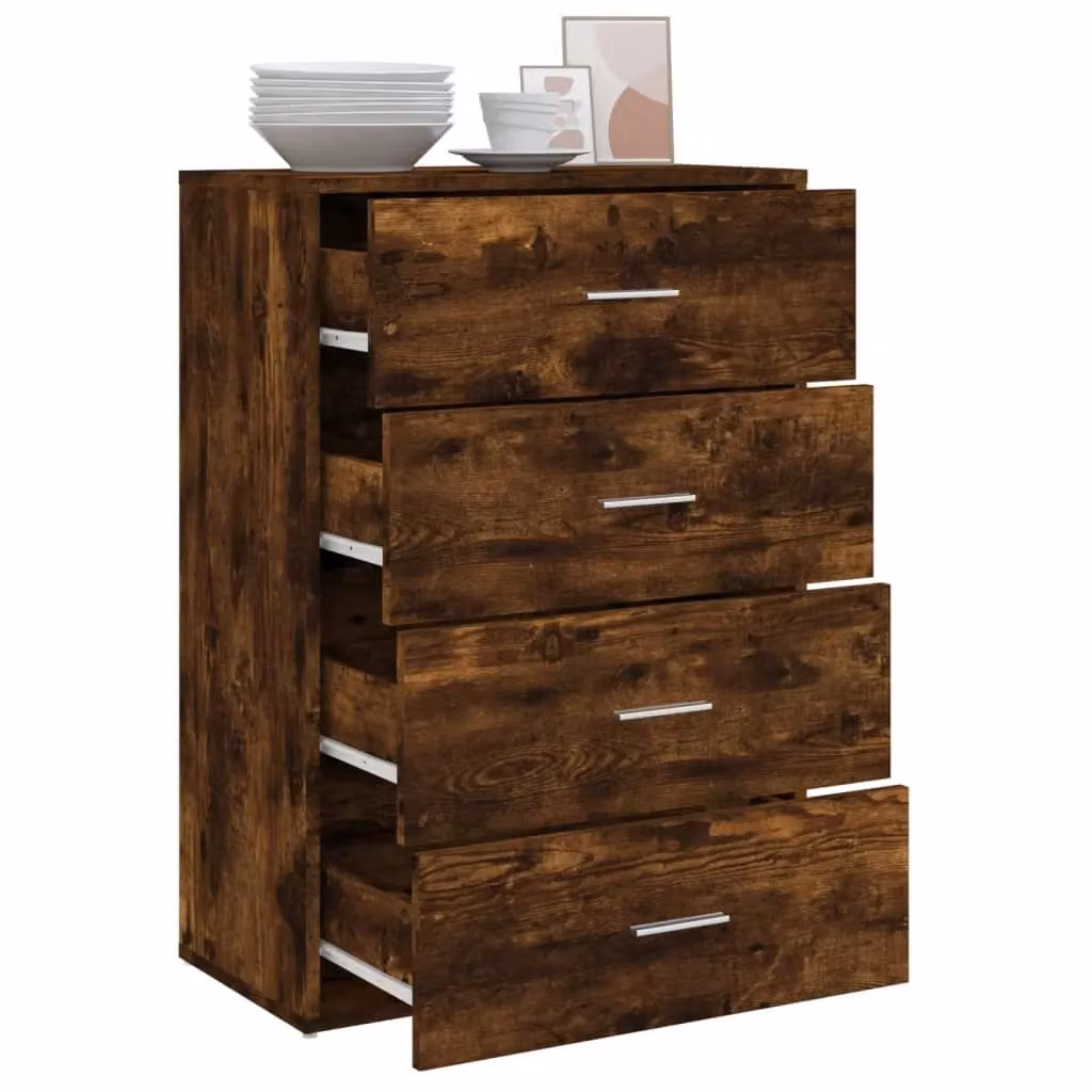 Berkfield Home Smoked Oak Sideboard in Brown, W/D/H: 60 x 31 x 84 cm – 1