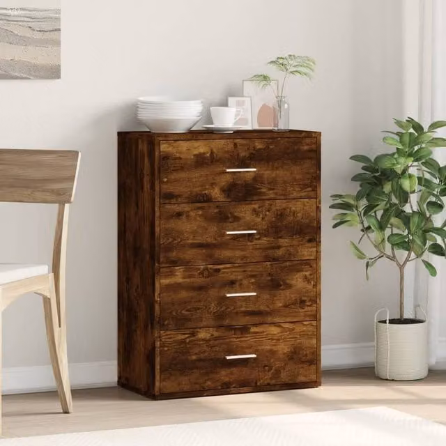 Berkfield Home Smoked Oak Sideboard in Brown, W/D/H: 60 x 31 x 84 cm – 1