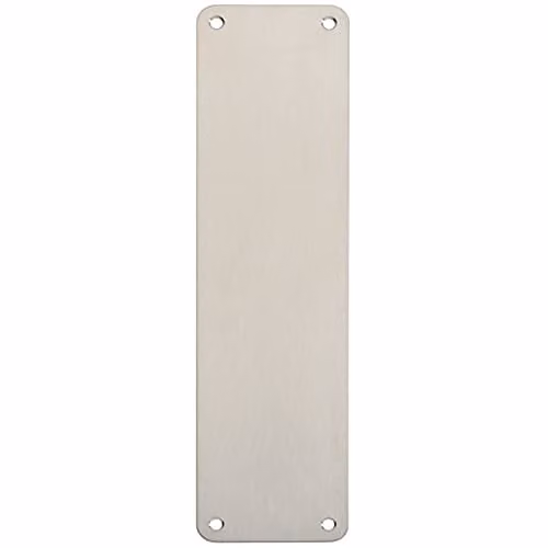 Loops Plain Door Finger Plate in Brushed Silver Stainless Steel, W: 30.0 cm, H: 7.5 cm