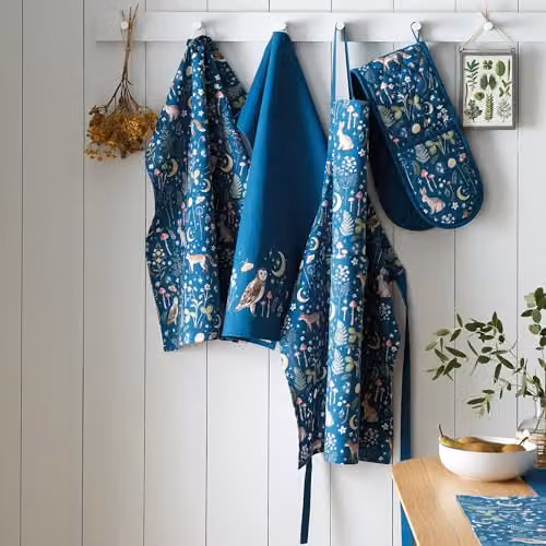 Catherine Lansfield Enchanted Twilight Animals Cotton Kitchen Tea Towel Pack of 4 in Blue – 2