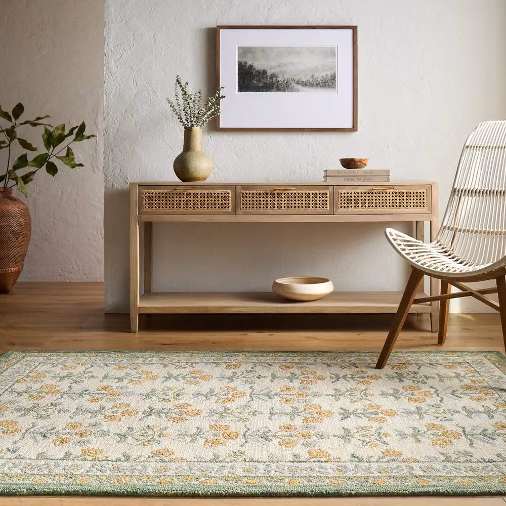 Livabliss Fairfax Hand Tufted Wool Floral Rug in Beige and Multicolour, W: 200 cm, D: 275 cm – 4