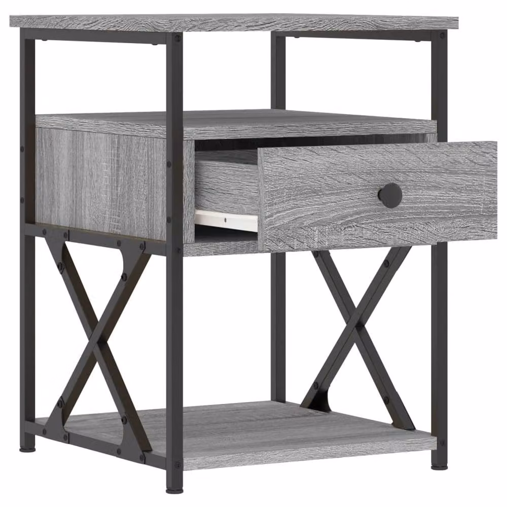 Berkfield Home Set of 2 Grey Sonoma Bedside Cabinets, W/D/H: 40 x 42 x 55 cm – 5