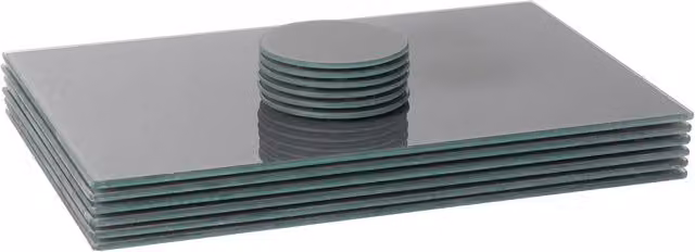 Harbour Housewares 12pc Glass Placemats and Round Coasters Set in Grey, W: 40 cm, D: 30 cm – 4