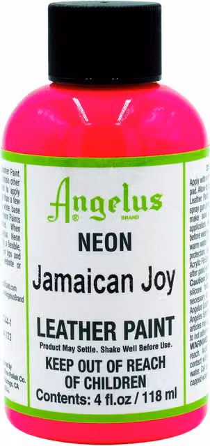 Angelus Acrylic Leather Paint in Neon Jamaican Joy, 118 ml