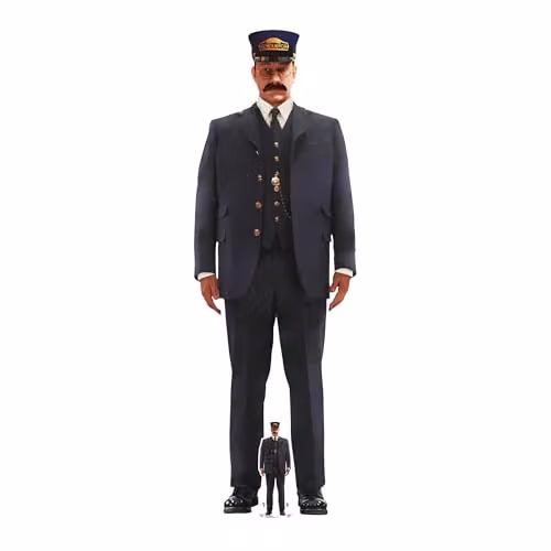 Star Cutouts SC4379 Conductor Polar Express Freestanding Cardboard Cutout for Christmas Parties and Events