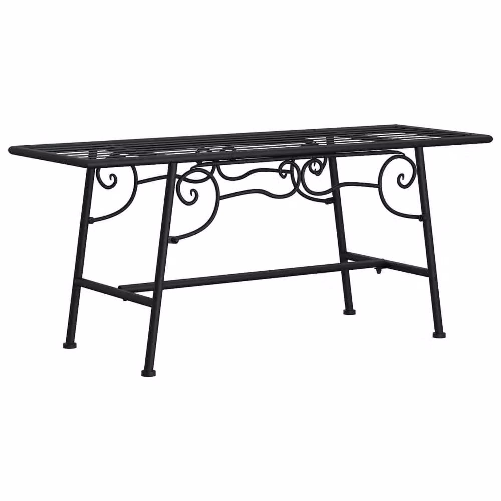 Berkfield Home Tree Bench in Black Matt Steel, W: 110 cm, H: 46 cm, D: 38 cm – 2