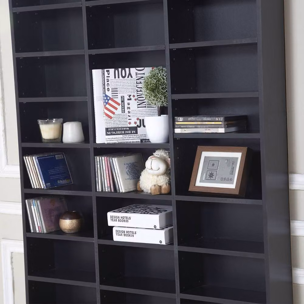 Rolipo 1116 CD 528 DVD Media Storage Unit with Adjustable Shelves in Black – 9