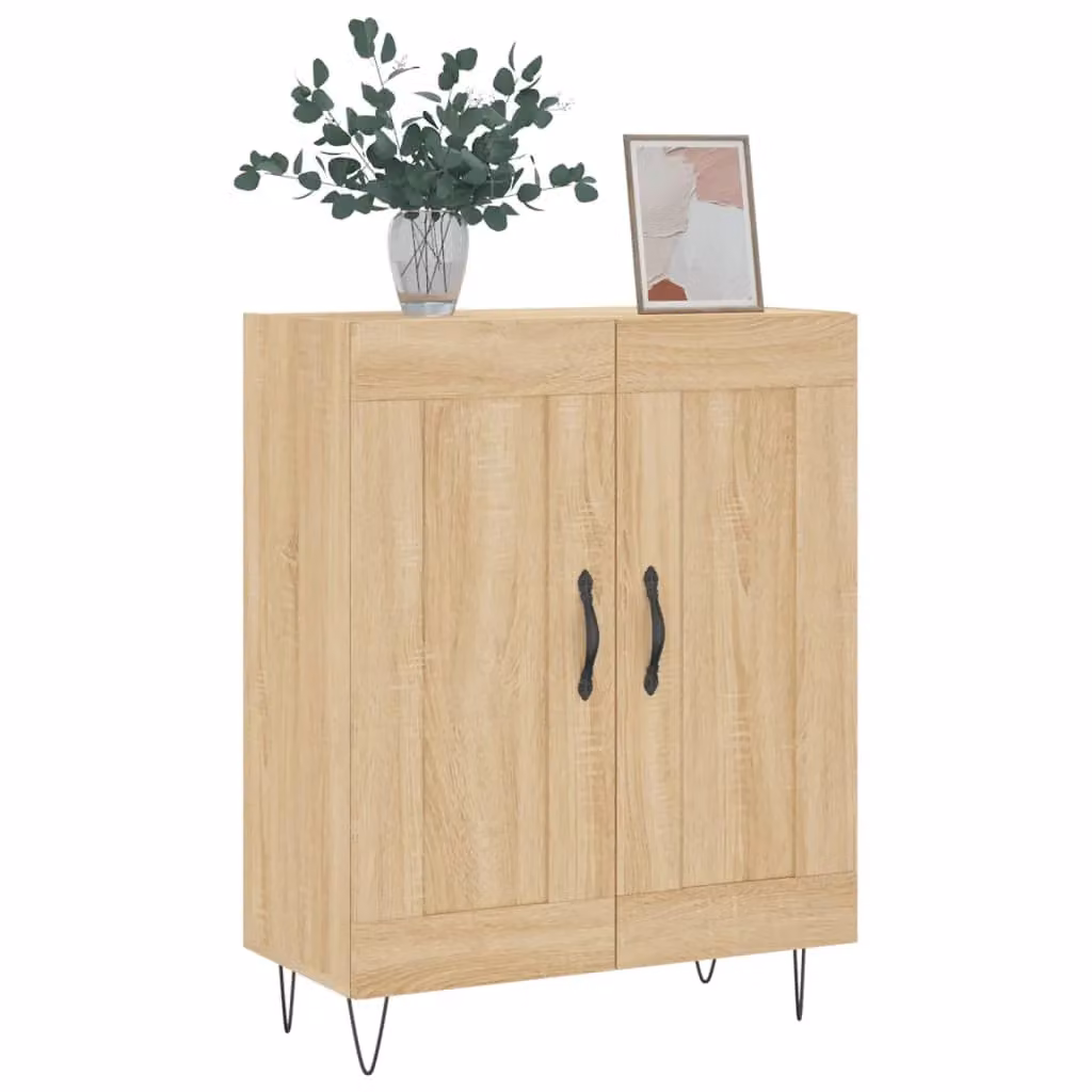 Berkfield Home Sonoma Oak Sideboard in Brown, W: 69.5 cm, D: 34 cm, H: 90 cm – 2