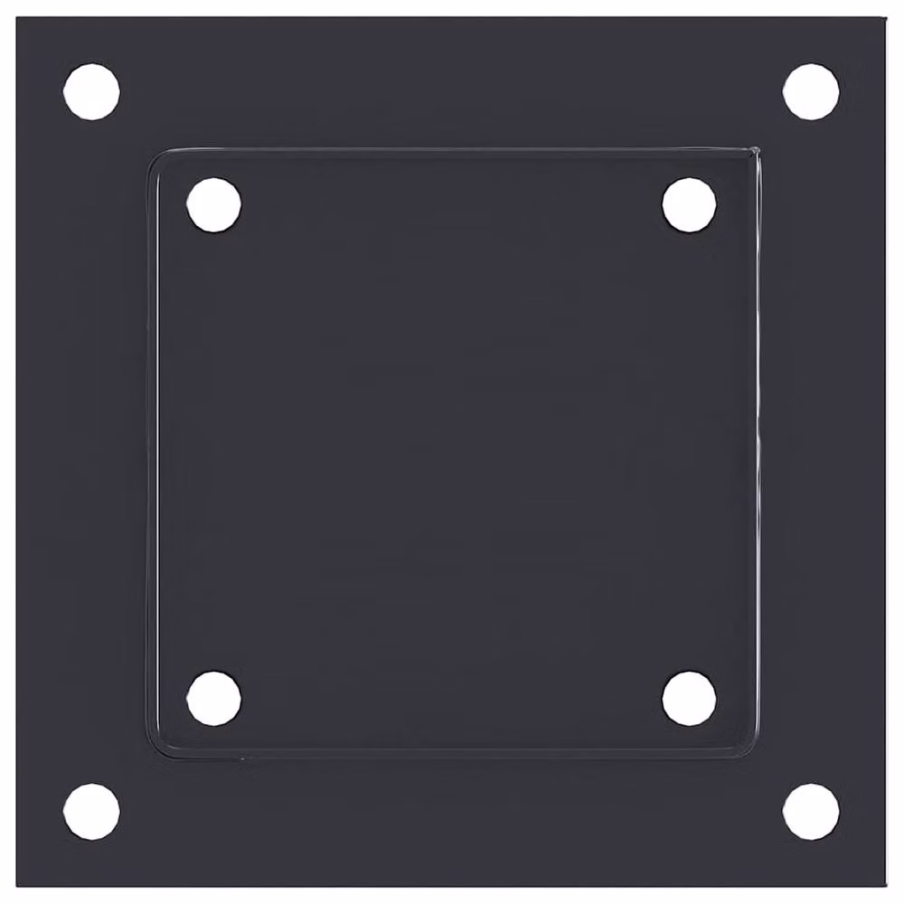 Berkfield Home Square Post Bases, 12 Pack, Anthracite Black Powder-coated Steel, 121 x 121 mm – 3