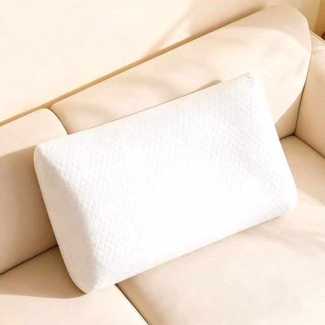 Lavio White Contour Memory Foam Pillow with Removable Lyocell Cover