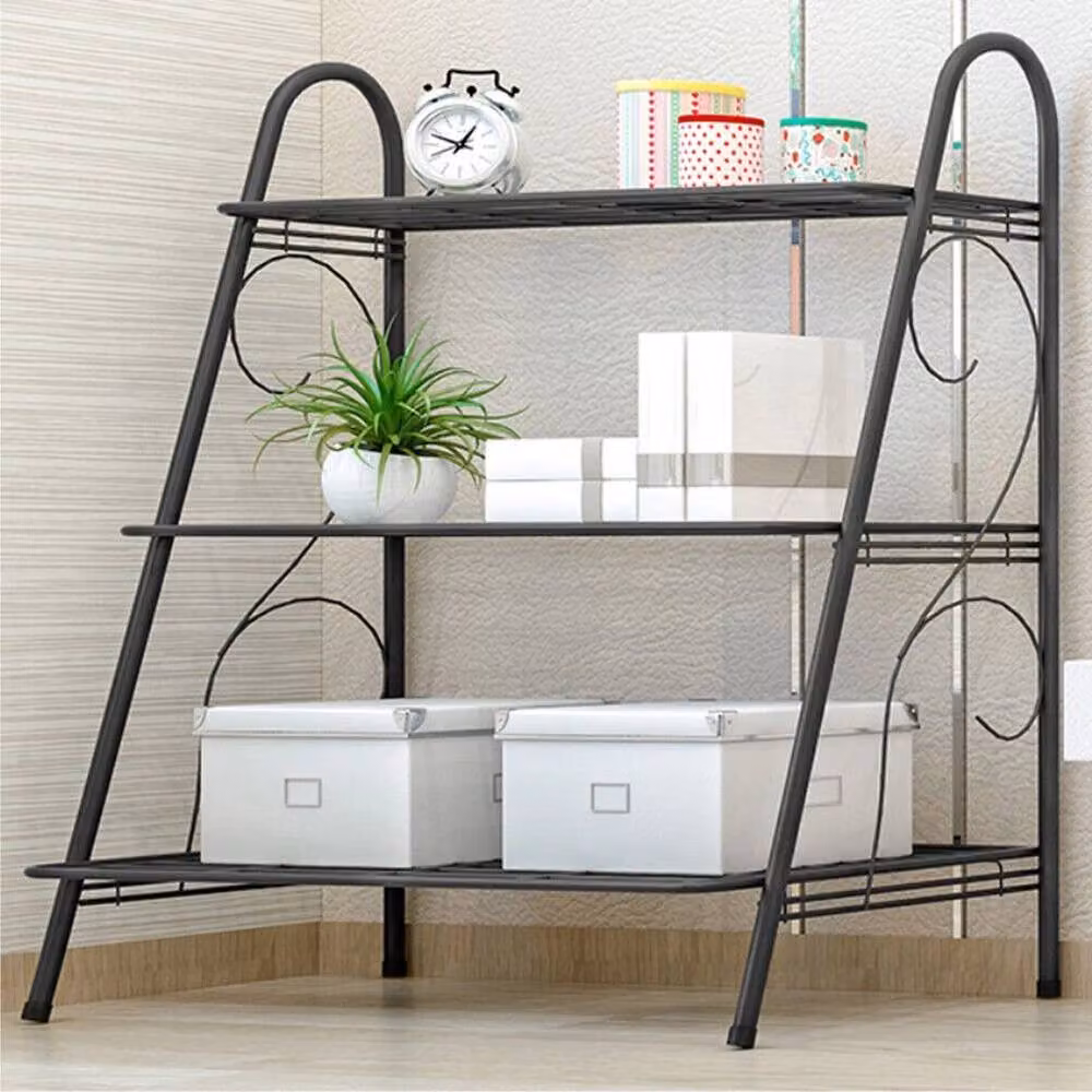 Kelvenix 3-Tier Metal Shoe Rack Organiser in Black – 2