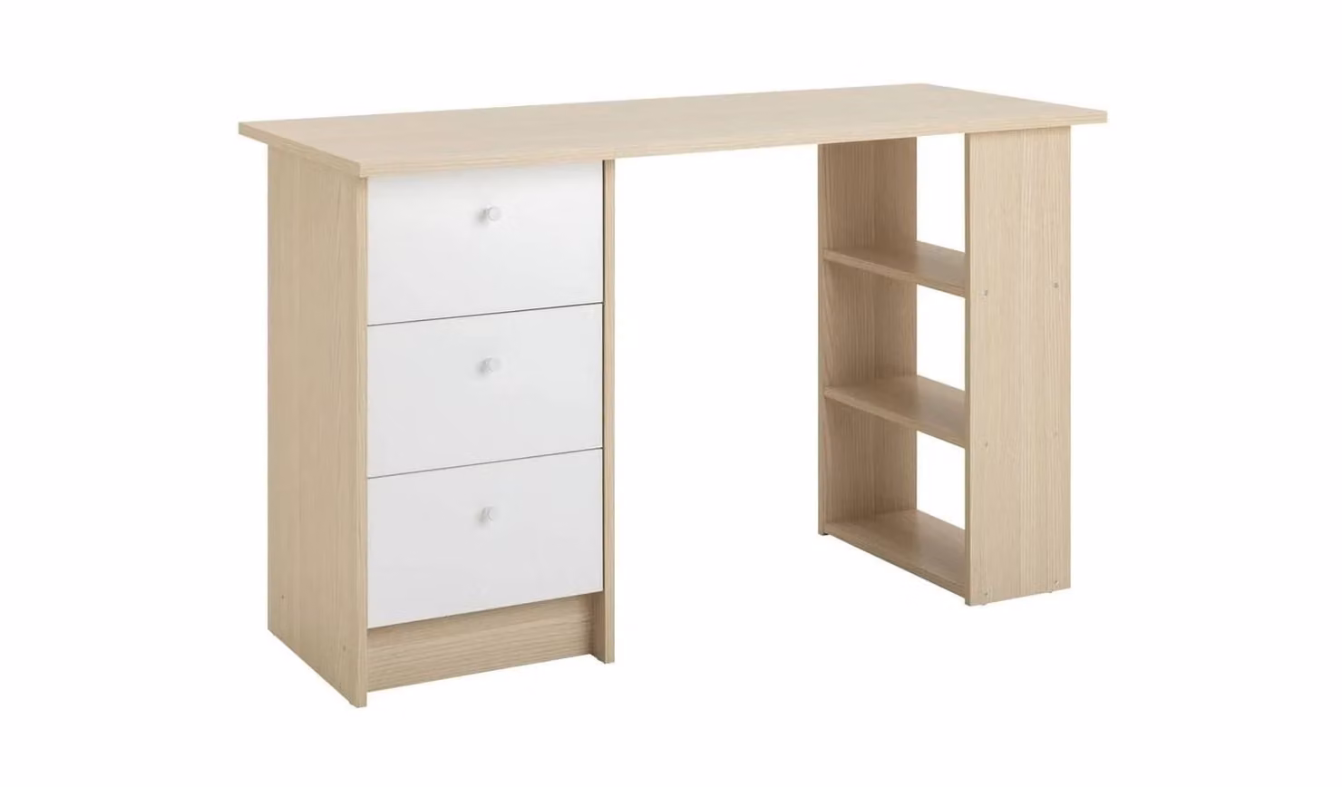 Kids Malibu 3 Drawer Childrens Study Table in White