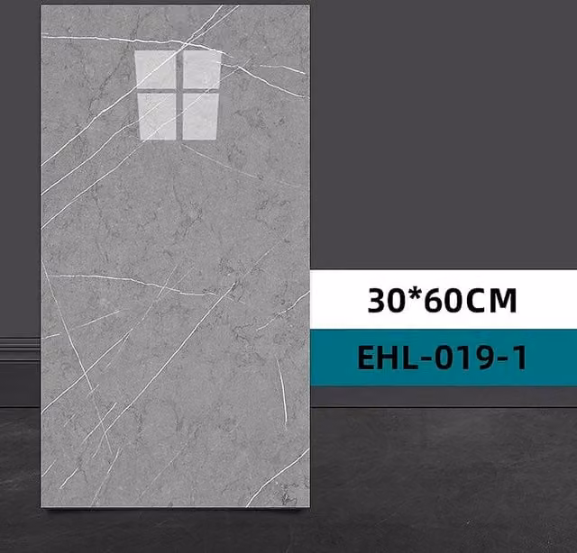 YnysTec 10 Pack Self-Adhesive PVC Marble Look Wall Stickers in Pale Grey for Kitchen and Bathroom