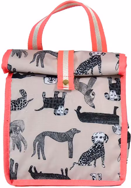 Arthouse Dogalicious Insulated Fabric Lunch Bag in Multicolour and Pink