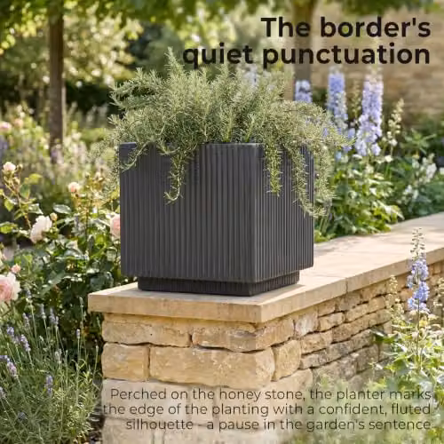 IDEALIST Black Reinforced Stone Outdoor Plant Pot, 30 cm, 22 l – 6