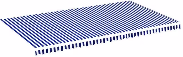 Berkfield Home Replacement Awning Fabric in Blue and White, W/D: 6 x 3.5 m