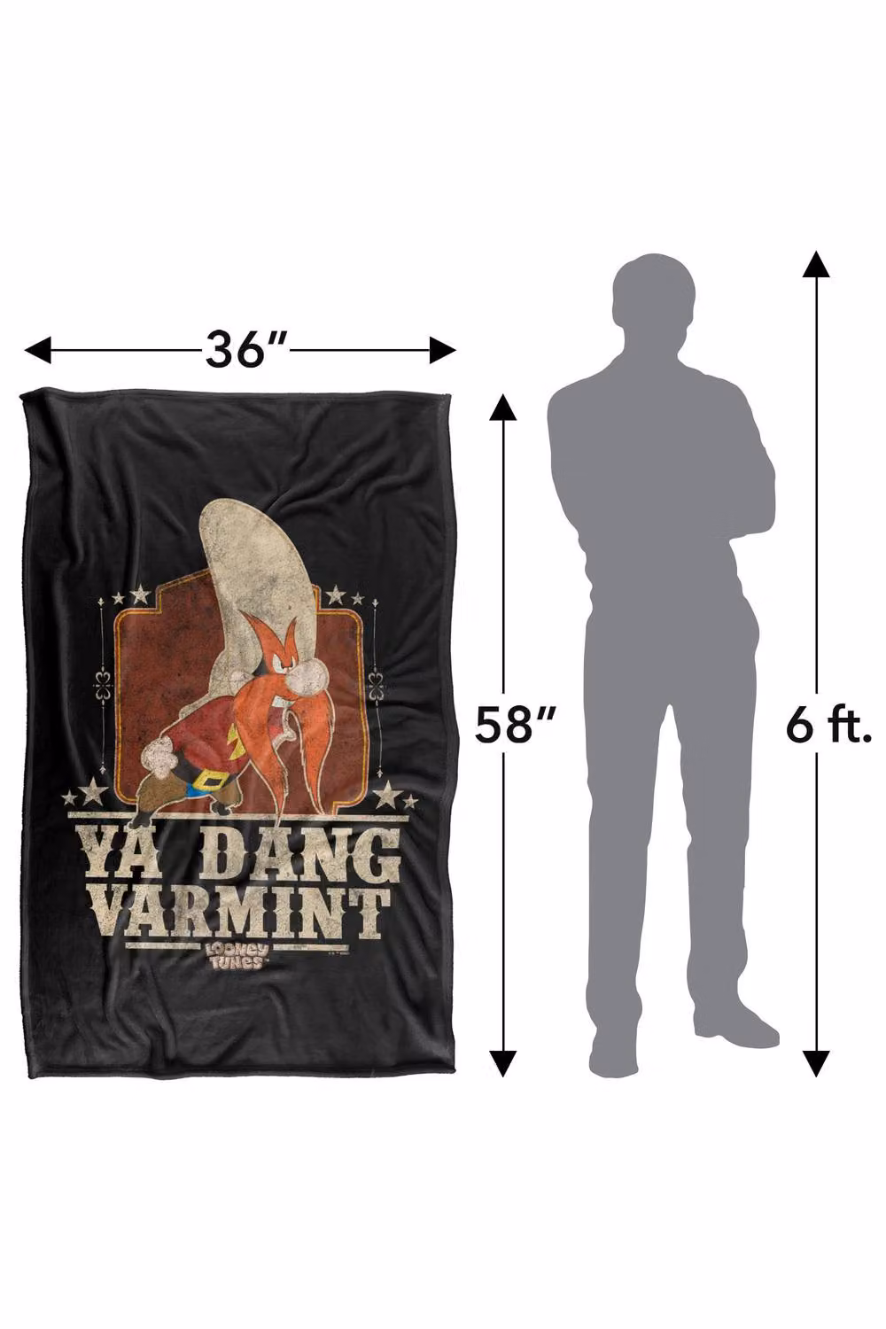 Warner Bros. Looney Tunes Yosemite Sam Varmint Super Soft Fleece Throw Blanket, Multicolour, W/D/H: 91 x 147 cm – 8