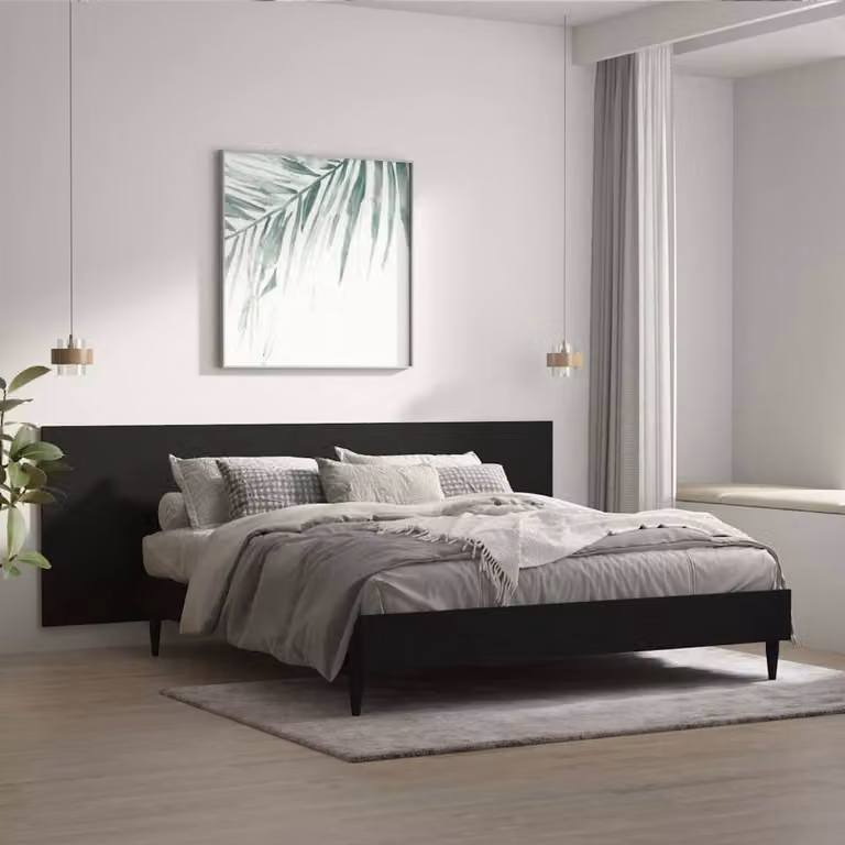 Berkfield Home Classic Wall Mount Headboard in Black, W: 240 cm, D: 1.5 cm, H: 80 cm