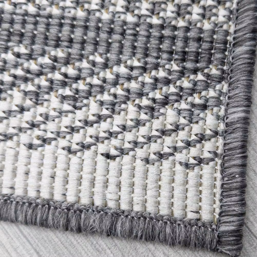 runrug Geo Geometric Reversible Carpet Runner Rug in Grey, W/D/H: 60 x 270 cm – 2