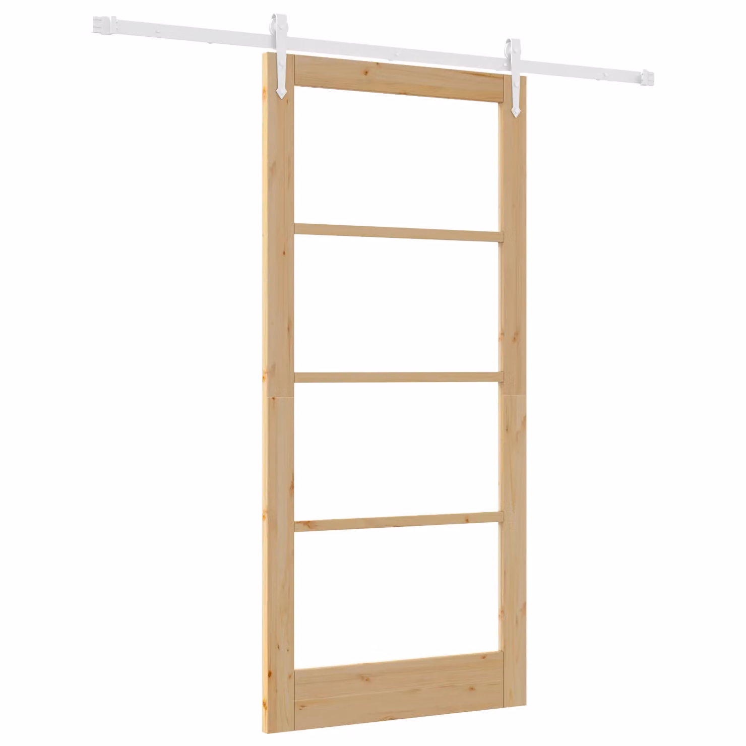 Berkfield Home Rustic Solid Pine Sliding Door with Hardware Set, Black, W: 93 cm, H: 202 cm – 2