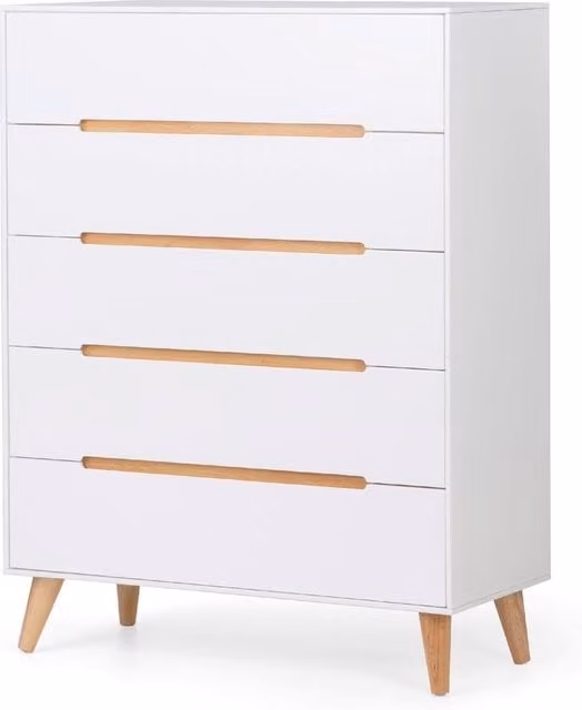 Cheshire Premium Elara 5 Drawer Chest in White