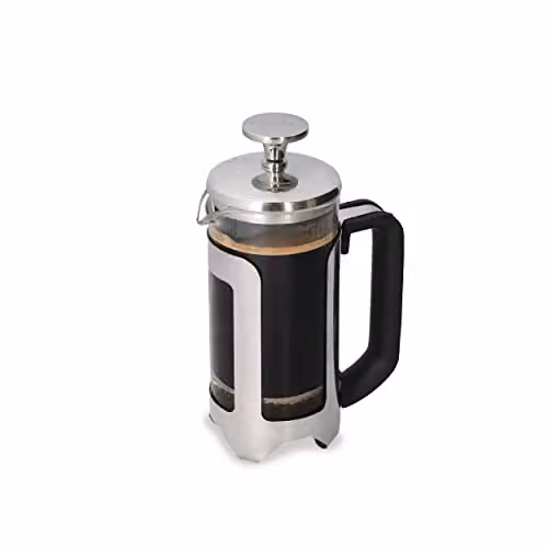 La Cafetiere Roma Stainless Steel French Press Coffee Maker, Silver, 450ml – 1